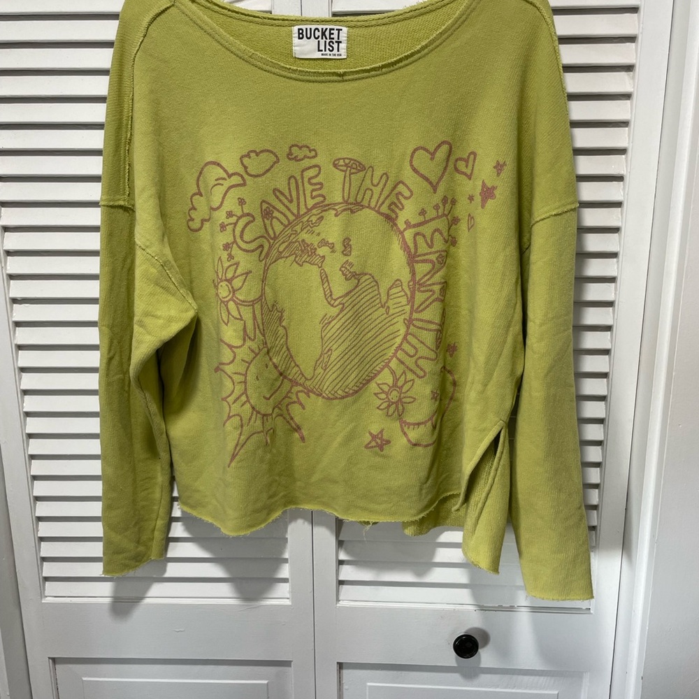 Bucket List Green Graphic Sweatshirt